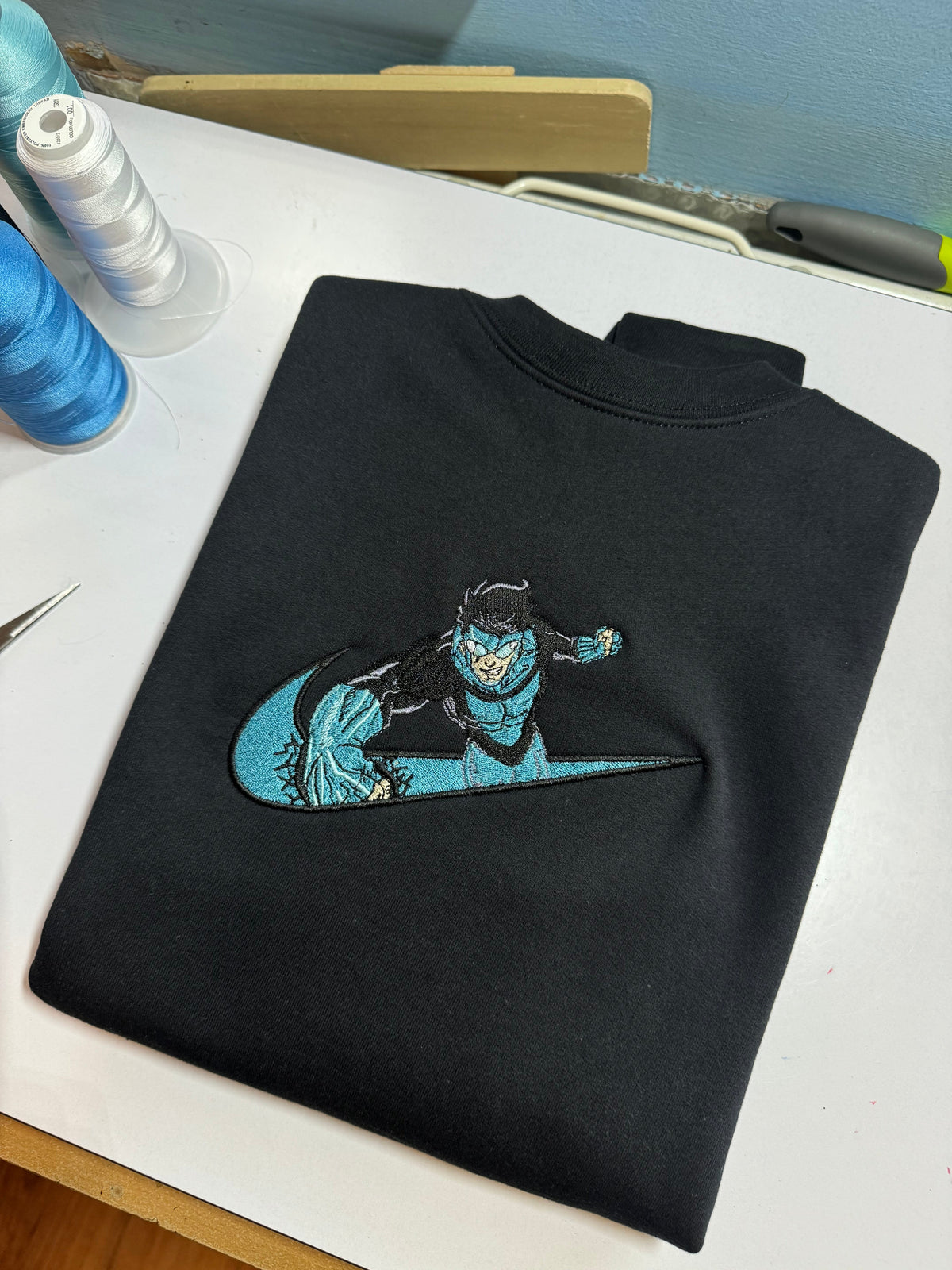 Invincible Blue Suit x Swoosh